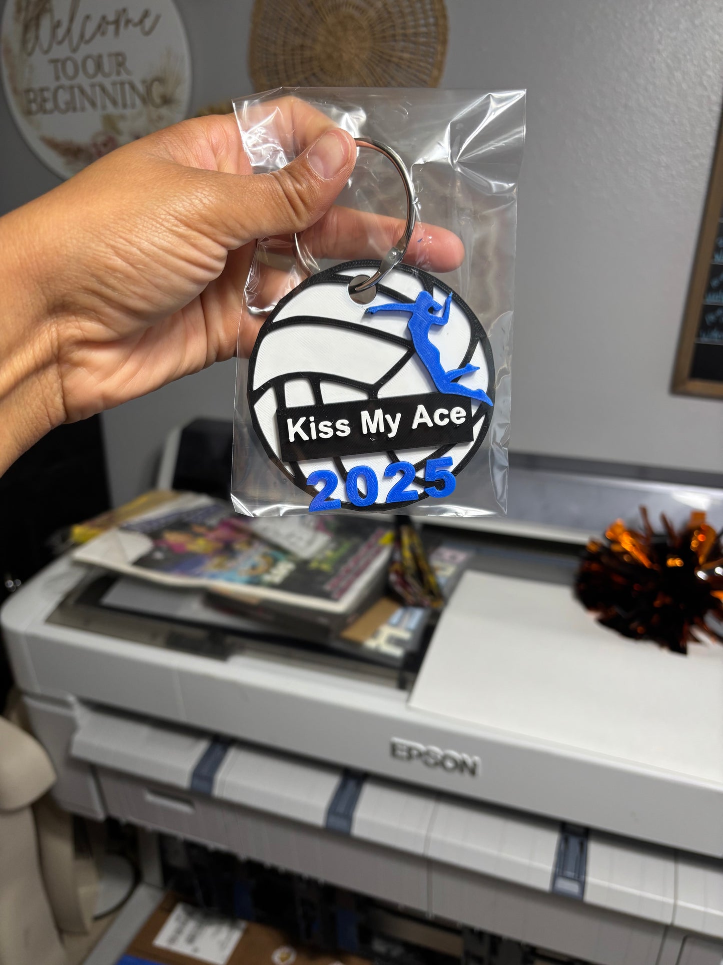 3D printed volleyball bag tag