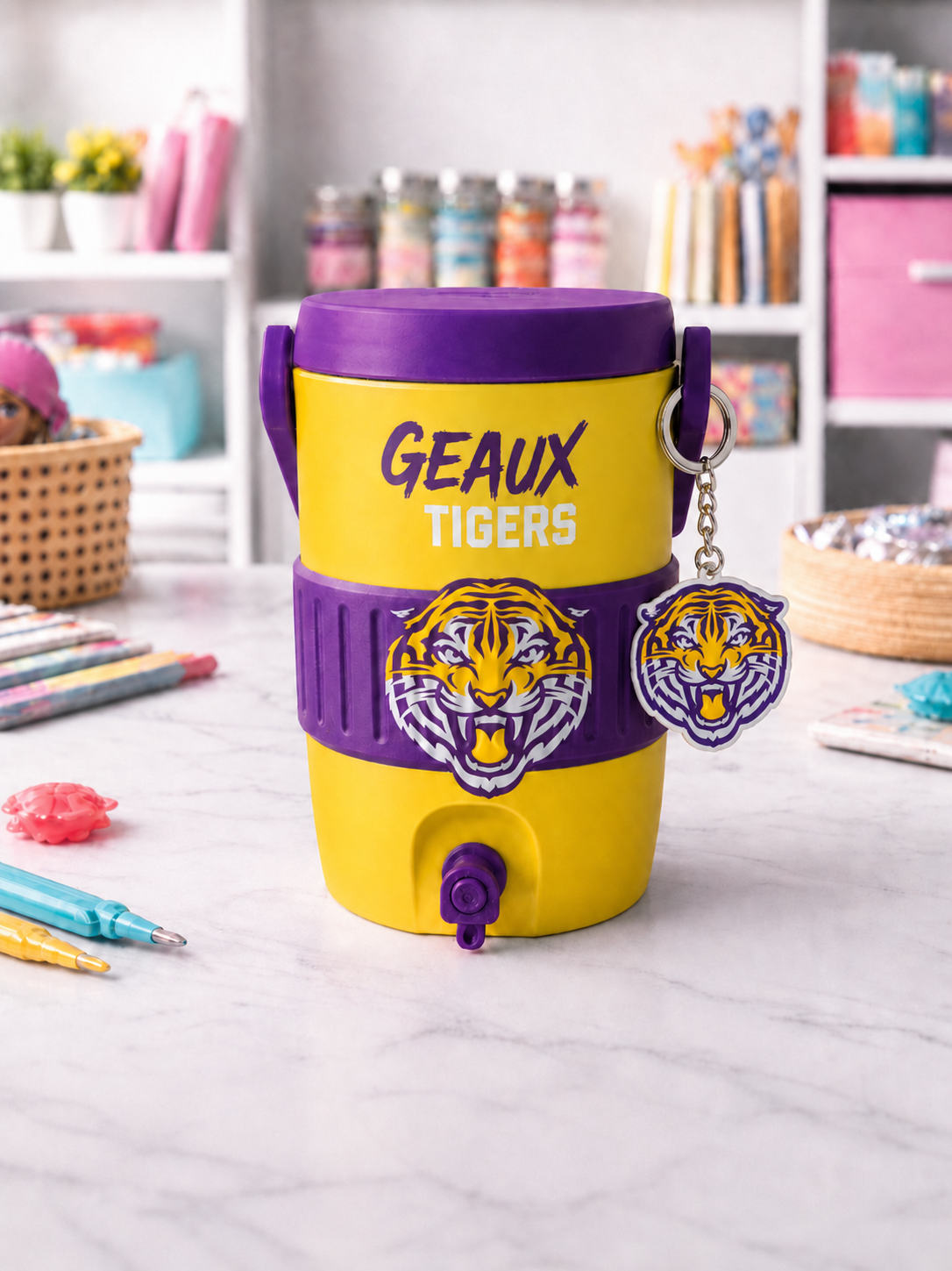 Geaux Tigers 12oz cooler