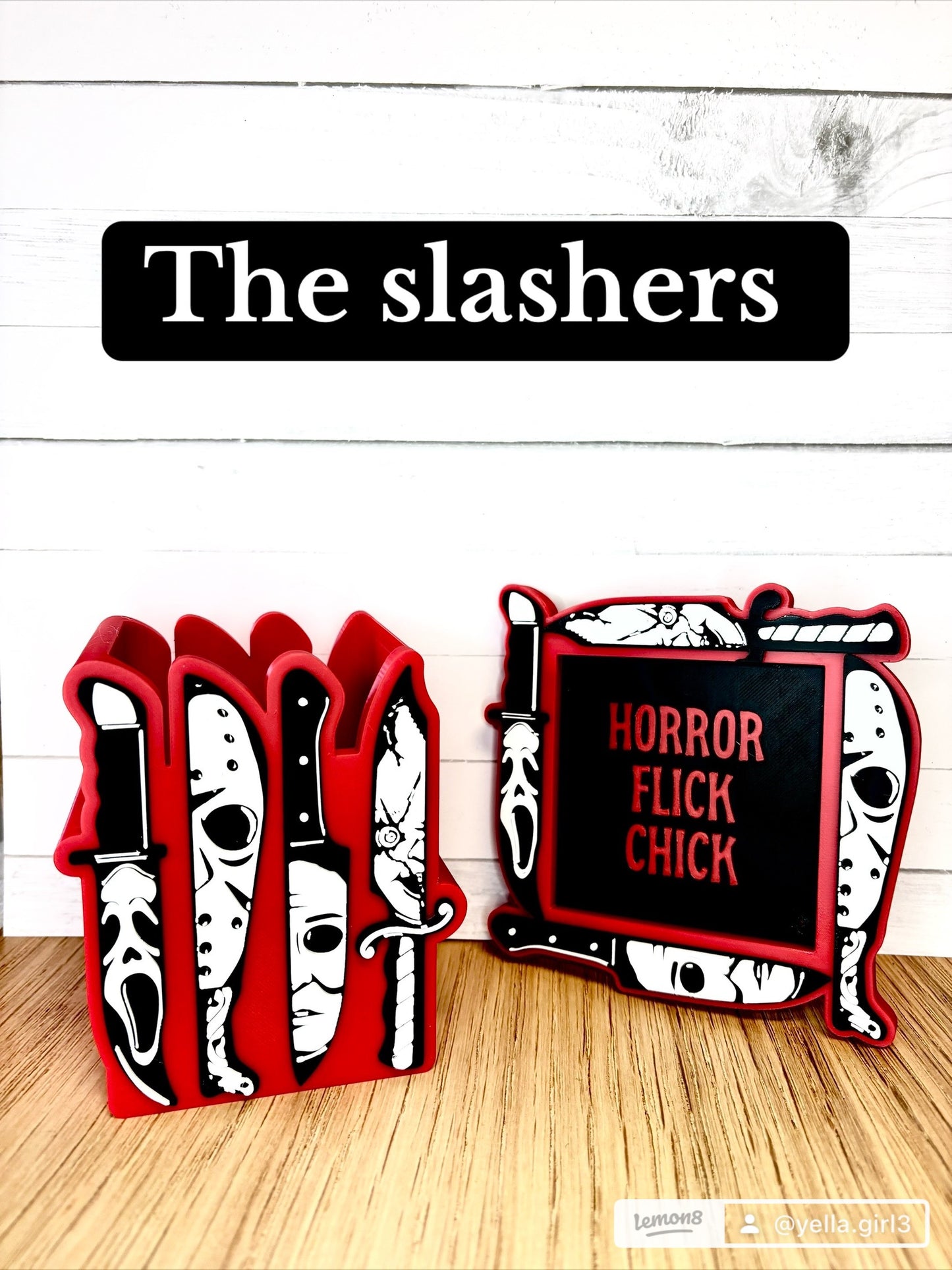 SLASHERS PEN/PENCIL HOLDER AND NOTEPAD HOLDER