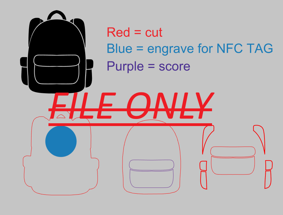 BACKPACK digital cut file, FILE ONLY