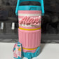 Cotton candy cooler with keychain
