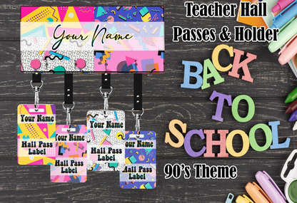 Hall Passes & Holder Set