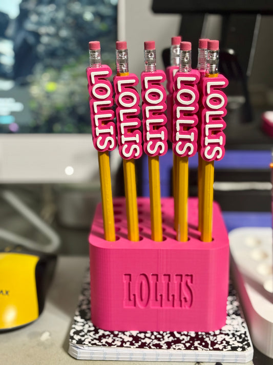 Custom name Pencil station with name pencil toppers