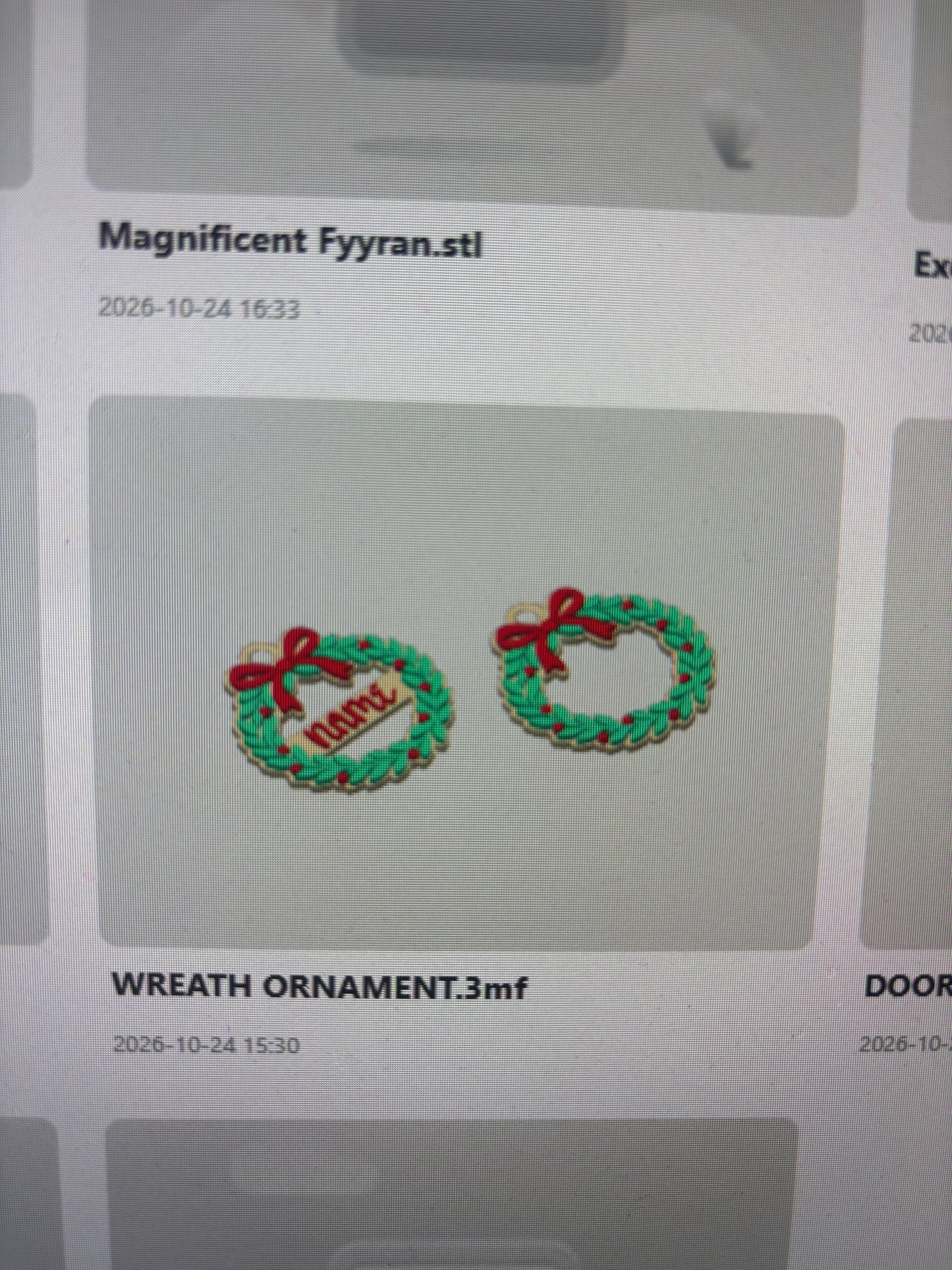 Wreath ornament file