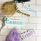 Custom white backing name keychains