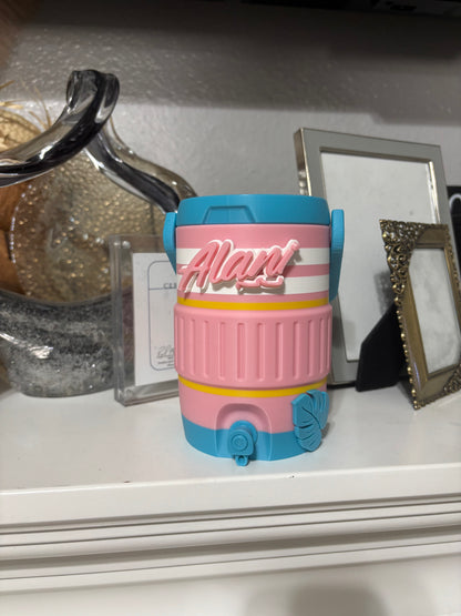 Cotton candy cooler with keychain